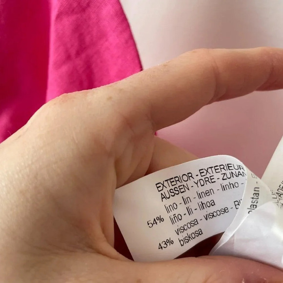 Zara Linen Blend Beaded Draped V Neck Mini Dress NWOT Size Small - Picture 10 of 12